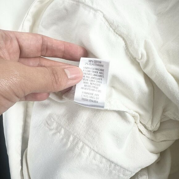 Nili Lotan Shon Pant 27" size 4 Off White  $375 Wide Bowleg Cropped Barrel Baggy - Picture 11 of 14